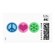 Peace Love Snow stamp
