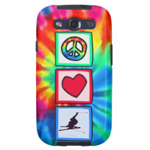 Peace, Love, Snow Skiing Samsung Galaxy SIII Covers