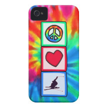 Peace, Love, Snow Skiing iPhone 4 Case-Mate Case