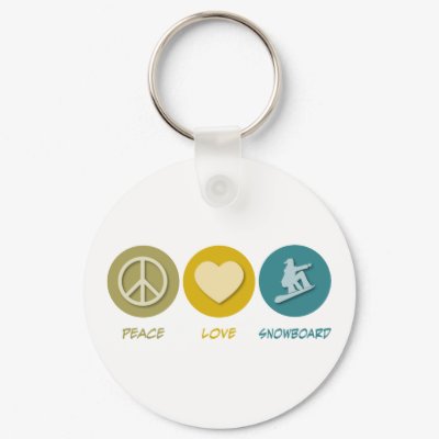 Peace Love Snowboard Keychain