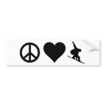 Peace Love Snowboarding Bumper Sticker