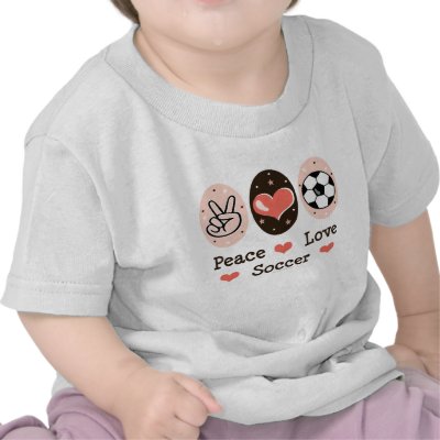 Peace Love Soccer Baby T shirt