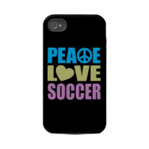 Peace Love Soccer Iphone 4 Tough Cases