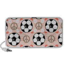 Peace Love Soccer Doodle Speakers