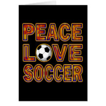 PEACE LOVE SOCCER GREETING CARDS