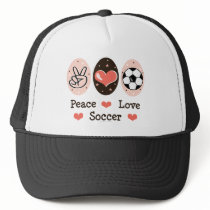 Peace Love Soccer Hat by SportyTeesGifts Peace Love Soccer Hat