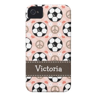 Peace Love Soccer iPhone 4 4s Case-Mate Cover iPhone 4 Case