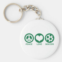 Peace Love Soccer Key Chain