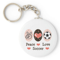 Peace Love Soccer Key Chain