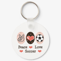 Peace Love Soccer Key Chain keychains by SportyTeesGifts Peace Love Soccer Key Chain keychains