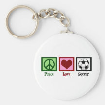 Peace Love Soccer Keychain