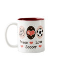 Peace Love Soccer Mug