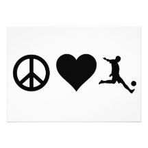Peace Love Soccer Personalized Invite