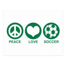 Peace Love Soccer Post Cards