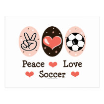 Peace Love Soccer Postcard postcards