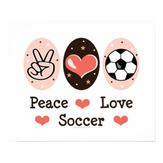 Peace Love Soccer Poster print