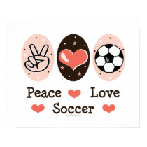 Peace Love Soccer Poster