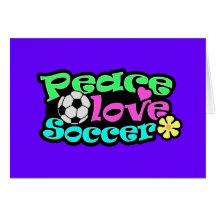 Peace, Love, Soccer; Retro Greeting Cards