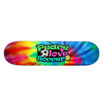 Peace, Love, Soccer; Retro Skate Board