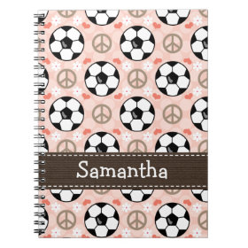 Peace Love Soccer Spiral Notebook Journal