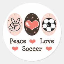 Peace Love Soccer Sticer Sticker