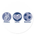 Peace Love Soccer stickers