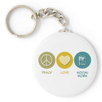 Peace Love Social Work Key Chain