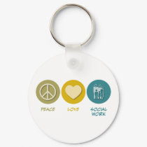 Peace Love Social Work keychains by 1000suns Peace Love Social Work keychains