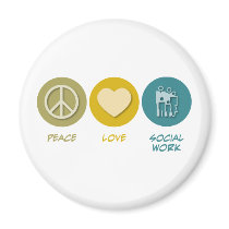 Peace Love Social Work Fridge Magnets