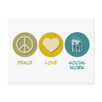 Peace Love Social Work Post Card