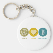 Peace Love Sociology Keychain