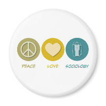 Peace Love Sociology magnets by 1000suns Peace Love Sociology magnets