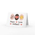 Peace Love Softball Blank Greeting Card
