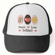 Peace Love Softball Hat