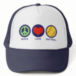 Peace Love Softball Mesh Hat
