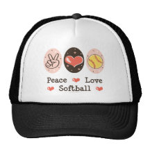 Peace Love Softball Hat