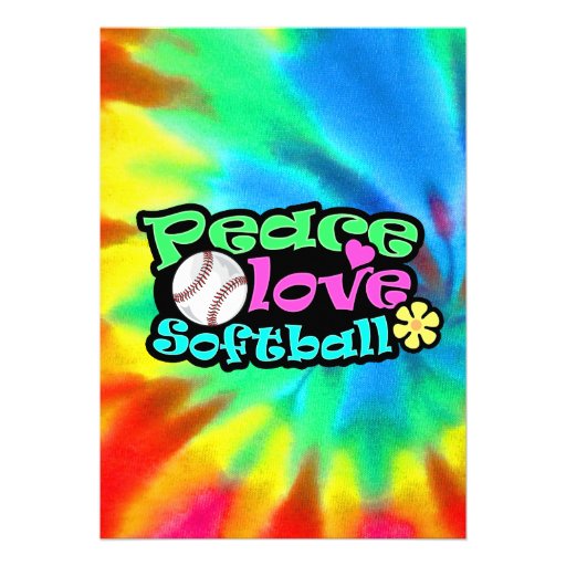 Peace, Love, Softball Invitation