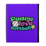 Peace, Love, Softball iPad Folio Case