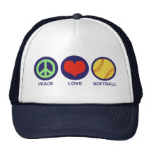 Peace Love Softball Mesh Hat