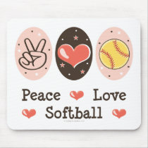 Peace Love Softball Mousepad