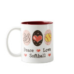 Peace Love Softball Mug