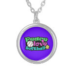 Peace, Love, Softball Pendants