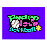 Peace, Love, Softball Post Cards