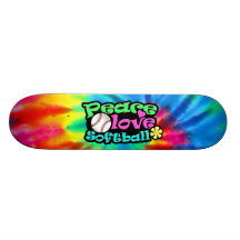 Peace, Love, Softball Skate Board