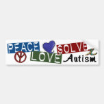 Peace Love Solve Autism Bumper Sticker