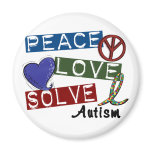 PEACE LOVE SOLVE AUTISM magnets