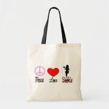 peace love sookie canvas bag