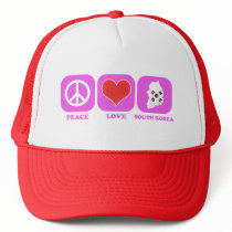 Peace Love South Korea hats