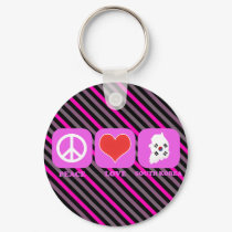Peace Love South Korea keychains