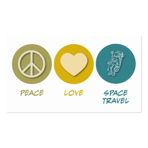 Peace Love Space Travel Business Card Template (back side)